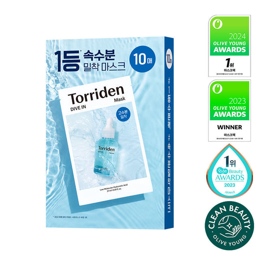 Torriden Sheet Mask 10 Sheets (Moisturising/ Soothing/Brightening)