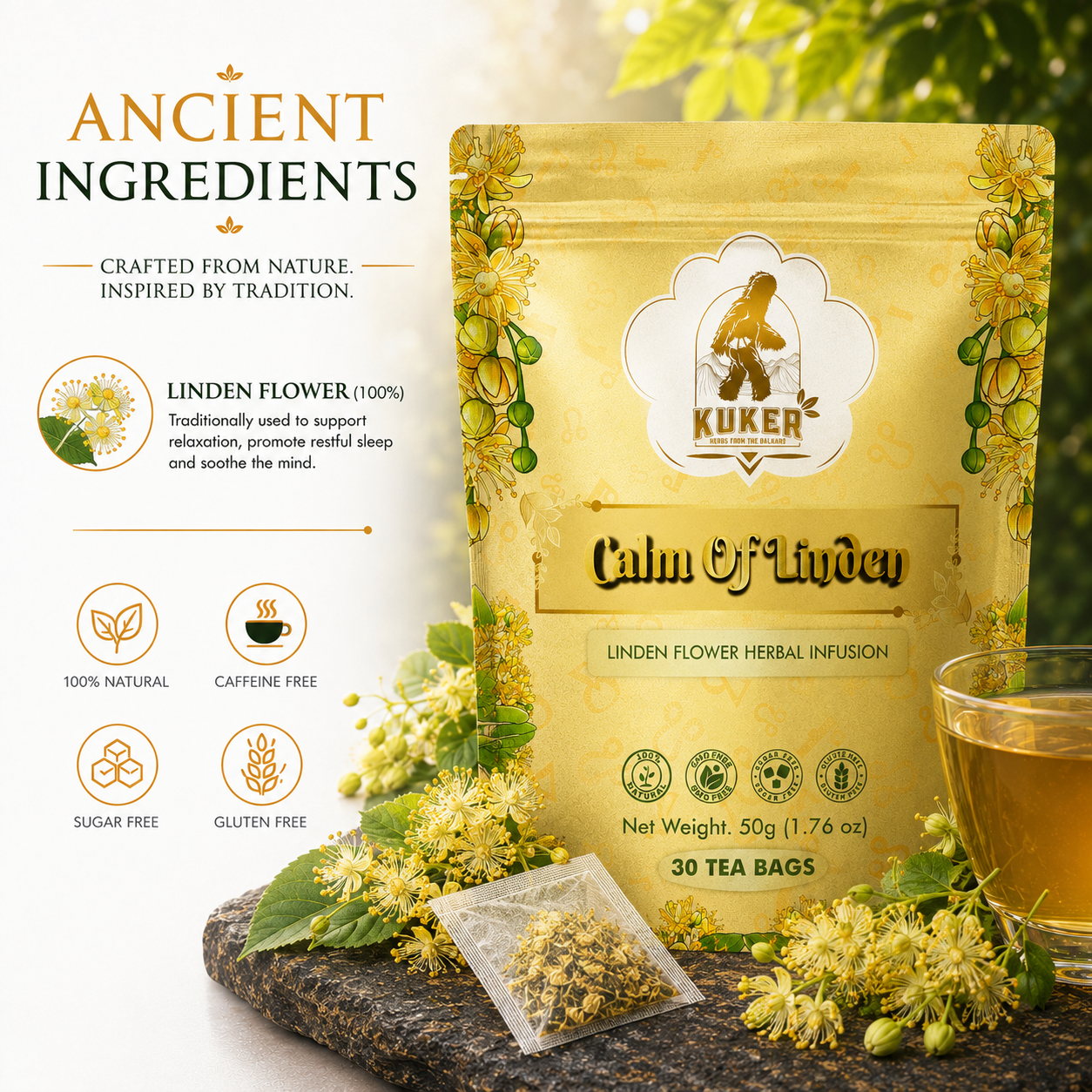 KUKER® Calm Of Linden Tea |  30 Tea Bags-2
