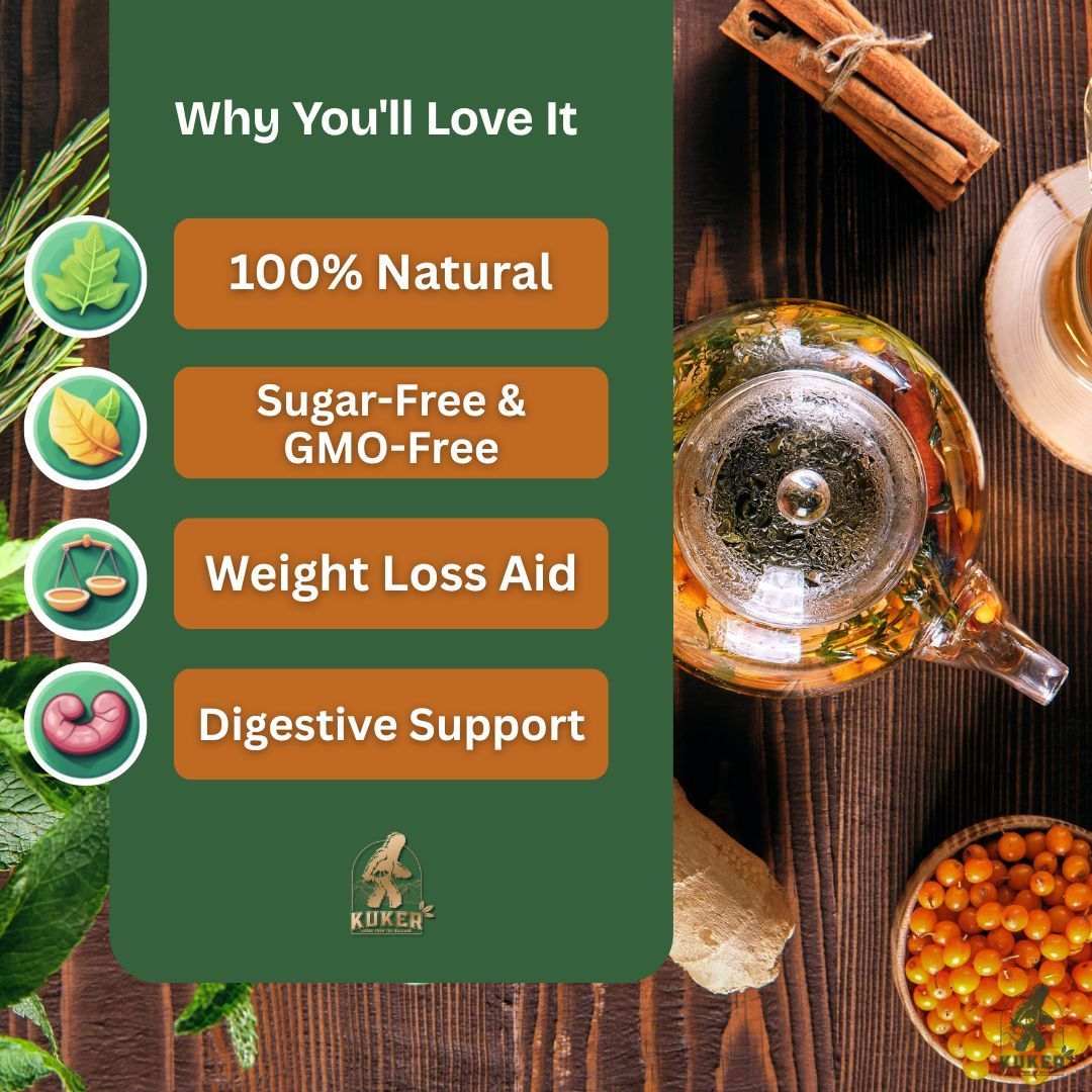 KUKER® Detox Tea 100g Loose Leaf | Weight Loss Tea for Natural Digestion & Cleanse Support-4