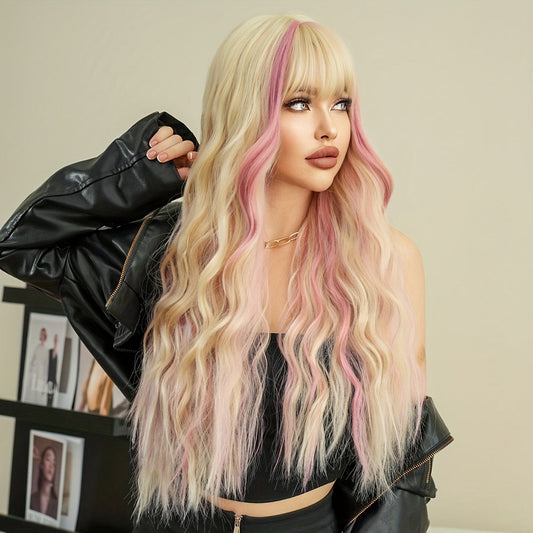 Highlight Curly Wig with Bangs-0