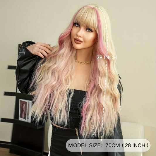 Highlight Curly Wig with Bangs-1