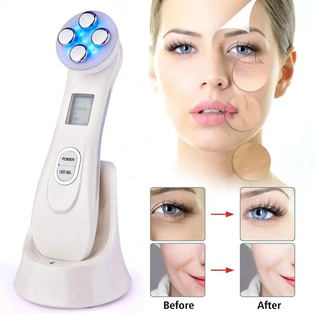 Mini Led Rejuvenation Wand Rechargeable Face Vibration White-2
