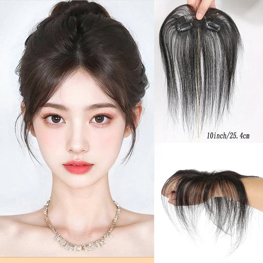 Natural Human Hair Clip In Bangs Extensions-0