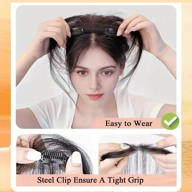 Natural Human Hair Clip In Bangs Extensions-1