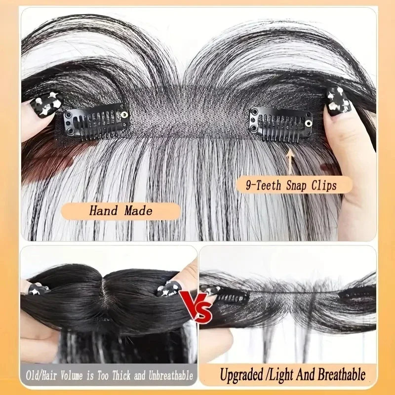 Natural Human Hair Clip In Bangs Extensions-2