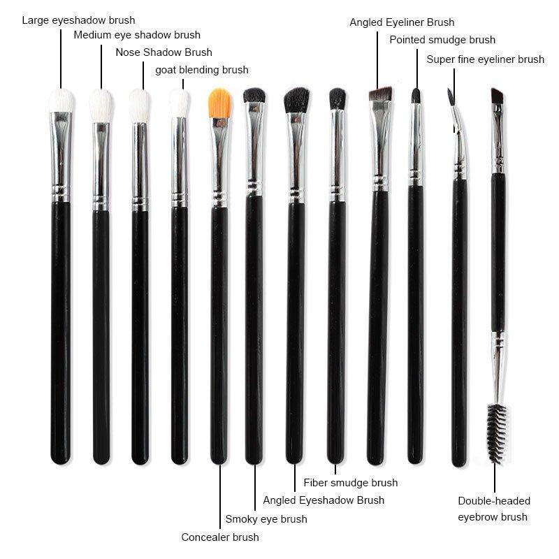 Premium 12-Piece Eye Makeup Brush Collection for Stunning Looks-13
